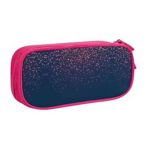 WYYDPPLK Federmäppchen mit Himmel und Sternen, Marineblau mit Volldruck-Design, strapazierfähiges Oxford-Tuch, Federmäppchen für Schule, Büro & Reisen, Aufbewahrungstasche mit mehreren Fächern für von WYYDPPLK