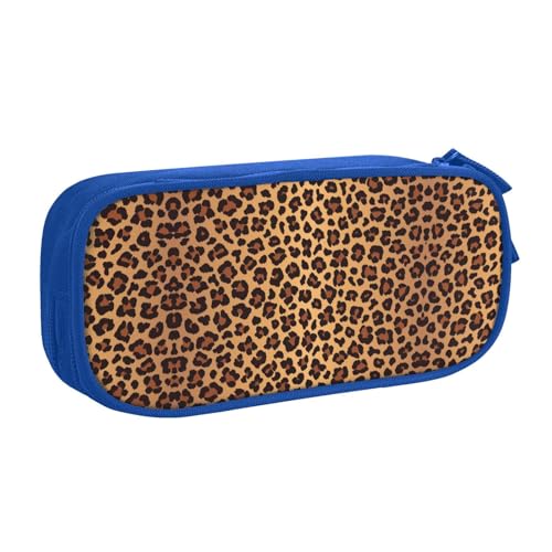 WYYDPPLK Federmäppchen mit Leopardenmuster, Volldruck-Design, strapazierfähiges Oxford-Tuch, Federmäppchen für Schule, Büro & Reisen, Aufbewahrungstasche mit mehreren Fächern für Stifte, Make-up und von WYYDPPLK