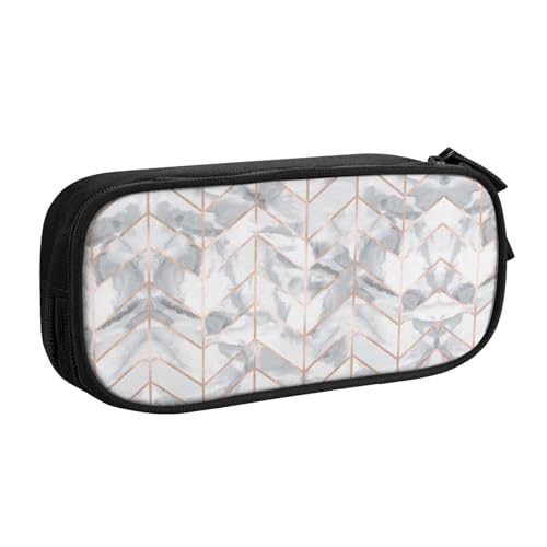 WYYDPPLK Federmäppchen mit Marmor-Design in Roségold, mit Volldruck-Design, strapazierfähiges Oxford-Tuch, Federmäppchen für Schule, Büro und Reisen, Aufbewahrungstasche mit mehreren Taschen für von WYYDPPLK