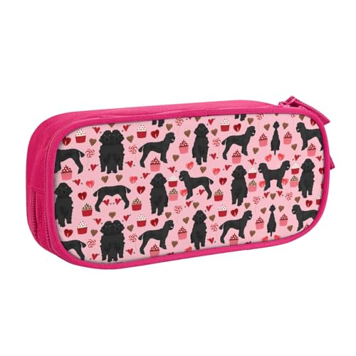 WYYDPPLK Federmäppchen mit Pudelmotiv, Motiv: Pudel mit vollem Druck, strapazierfähiges Oxford-Tuch, Federmäppchen für Schule, Büro und Reisen, Aufbewahrungstasche mit mehreren Fächern für Stifte von WYYDPPLK