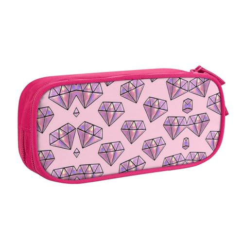 WYYDPPLK Federmäppchen mit Rautenmuster und Volldruck-Design, strapazierfähiges Oxford-Tuch, Federmäppchen für Schule, Büro und Reisen, Aufbewahrungstasche mit mehreren Fächern für Stifte, Make-up und von WYYDPPLK