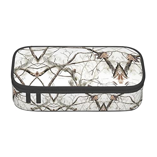 WYYDPPLK Federmäppchen mit Tierpfoten-Aufdruck, hohe Kapazität, mehrlagig, vielseitig, langlebig und kompakt, Oxford-Gewebe, White Trees Camo, Einheitsgröße, Kosmetikkoffer von WYYDPPLK