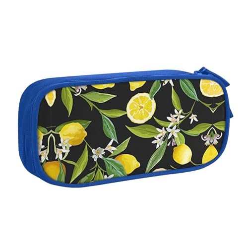 WYYDPPLK Federmäppchen mit Zitrusfruchtmuster und Volldruck-Design, strapazierfähiges Oxford-Tuch, Federmäppchen für Schule, Büro & Reisen, Aufbewahrungstasche mit mehreren Fächern für Stifte, Make-up von WYYDPPLK