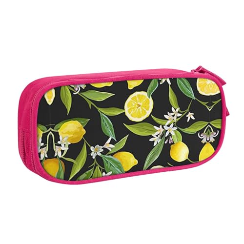 WYYDPPLK Federmäppchen mit Zitrusfruchtmuster und Volldruck-Design, strapazierfähiges Oxford-Tuch, Federmäppchen für Schule, Büro & Reisen, Aufbewahrungstasche mit mehreren Fächern für Stifte, Make-up von WYYDPPLK