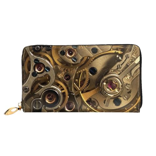 WYYDPPLK Frosch und Regen Print Deluxe Leder Lange Clutch Geldbörse - Volldruck, doppelseitig, langlebig mit überlegener Speicherkapazität, Coole Steampunk-Getriebe, Einheitsgröße von WYYDPPLK