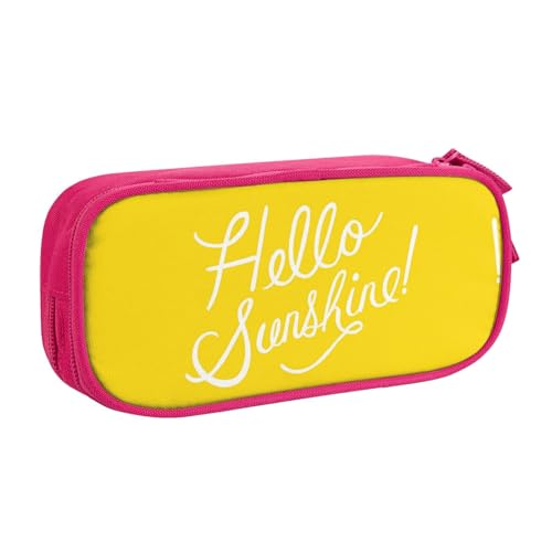 WYYDPPLK Goodlooking Hello Sunshine Federmäppchen mit Volldruck-Design - Strapazierfähiges Federmäppchen aus Oxford-Stoff für Schule, Büro & Reisen - Multi Pocket Aufbewahrungstasche für Stifte von WYYDPPLK