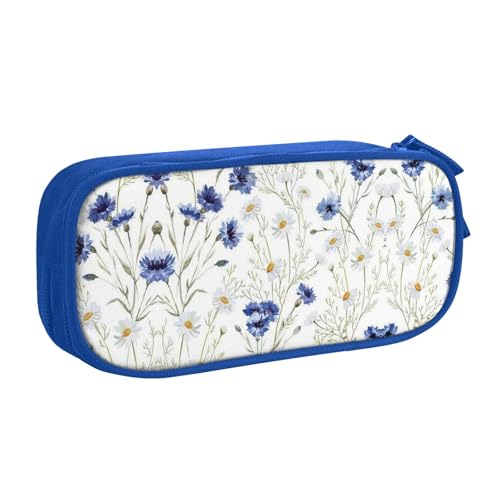 WYYDPPLK Handgezeichnetes Blumen-Federmäppchen mit Volldruck-Design, strapazierfähiges Oxford-Tuch, Federmäppchen für Schule, Büro und Reisen, Aufbewahrungstasche mit mehreren Fächern für Stifte von WYYDPPLK