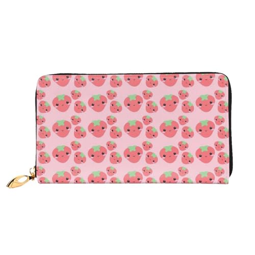 WYYDPPLK Happy Carrot Print Deluxe Leder Lange Clutch Geldbörse - Volldruck, doppelseitig, langlebig mit überlegener Speicherkapazität, Süße Erdbeere, Einheitsgröße von WYYDPPLK