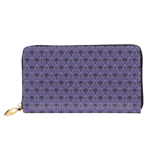 WYYDPPLK Haunted Mansion Print Deluxe Leder Lange Clutch Geldbörse - Volldruck, doppelseitig, langlebig mit überlegener Speicherkapazität, Spukhaus, Einheitsgröße von WYYDPPLK