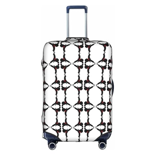 WYYDPPLK Karate Boy Kofferhülle mit wechselbarem Gürtel und doppelseitigem Musterdruck, langlebiger und elastischer Schutz für Reisen und Geschäftsreisen, weiß, L von WYYDPPLK