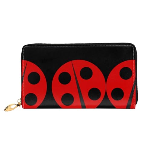 WYYDPPLK Ladybug Print Deluxe Leder Lange Clutch Geldbörse - Volldruck, doppelseitig, langlebig mit überlegener Speicherkapazität, marienkäfer, Einheitsgröße von WYYDPPLK