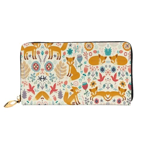 WYYDPPLK Lange Clutch-Geldbörse aus Leder mit Blumenmuster, bunt, Schmetterlings-Druck, doppelseitig, langlebig mit überlegener Speicherkapazität, Süßes Blumenmuster, Einheitsgröße von WYYDPPLK