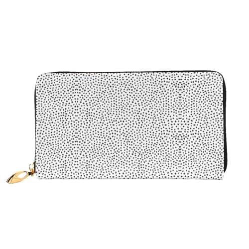 WYYDPPLK Lange Clutch-Geldbörse aus Leder mit Kaktus-Blumenmuster und Blütendruck – Volldruck, doppelseitig, langlebig mit überlegener Speicherkapazität, Schwarz-Weiß-Punkt, Einheitsgröße von WYYDPPLK