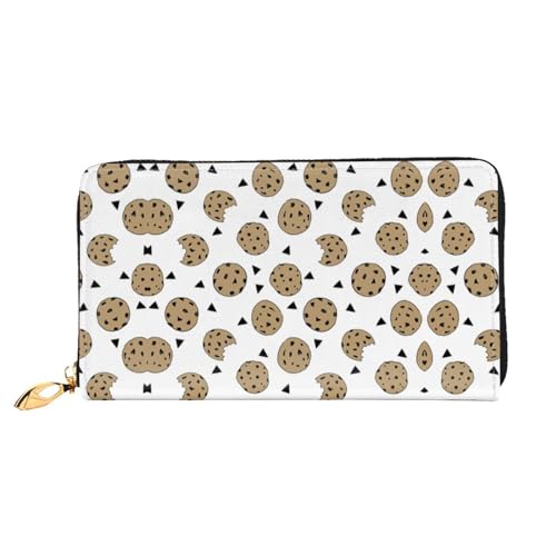 WYYDPPLK Lange Clutch-Geldbörse aus Leder mit Rautenmuster, durchgehender Druck, doppelseitig, langlebig mit überlegener Speicherkapazität, Cookies Food Chip Kekse, Einheitsgröße von WYYDPPLK