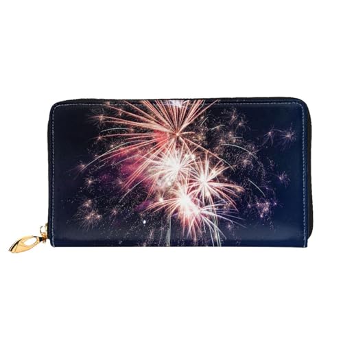 WYYDPPLK Lange Clutch-Geldbörse mit Horror-Geister-Motiv, Leder, mit Totenkopf-Aufdruck, durchgehend, doppelseitig, langlebig mit überlegener Speicherkapazität, Explosionsfeuerwerk, Einheitsgröße von WYYDPPLK