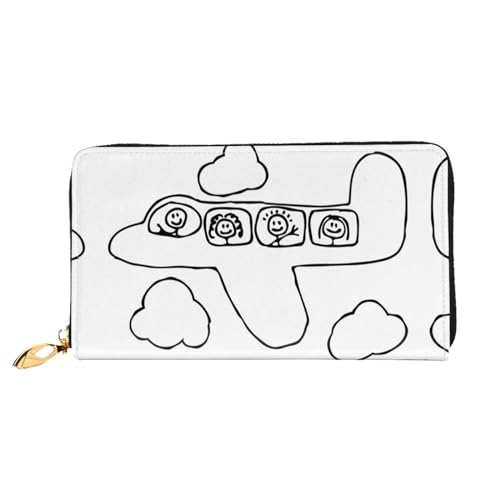 WYYDPPLK Lange Clutch aus Leder mit Flugzeug und Flying Print – Volldruck, doppelseitig, langlebig mit überlegener Speicherkapazität, Flugzeug fliegen, Einheitsgröße von WYYDPPLK