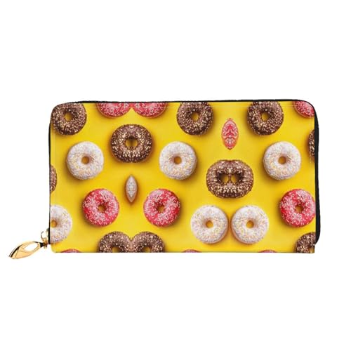 WYYDPPLK Lange Clutch aus Leder mit Meerschweinchen-Aufdruck, durchgehend, doppelseitig, langlebig mit überlegener Speicherkapazität, Donut, Einheitsgröße von WYYDPPLK