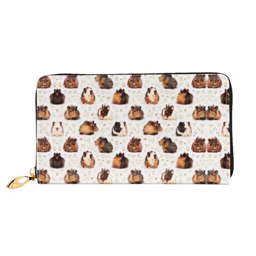 WYYDPPLK Lange Clutch aus Leder mit Meerschweinchen-Aufdruck, durchgehend, doppelseitig, langlebig mit überlegener Speicherkapazität, Meerschweinchen, Einheitsgröße von WYYDPPLK