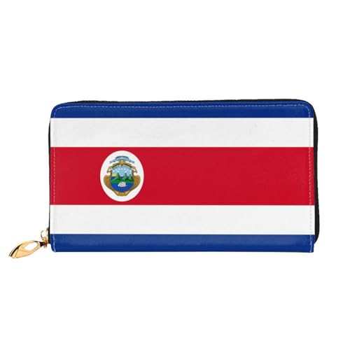 WYYDPPLK Lange Clutch aus Leder mit niedlichem Schweinemuster, durchgehender Druck, doppelseitig, langlebig mit überlegener Speicherkapazität, Flagge Costa Rica, Einheitsgröße von WYYDPPLK