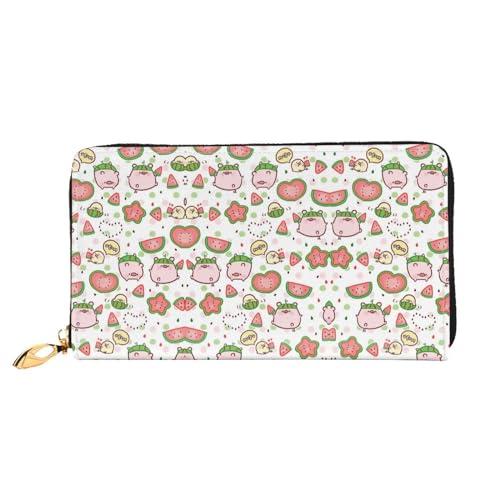 WYYDPPLK Lange Clutch aus Leder mit niedlichem Schweinemuster, durchgehender Druck, doppelseitig, langlebig mit überlegener Speicherkapazität, Niedliches Schweinemuster., Einheitsgröße von WYYDPPLK