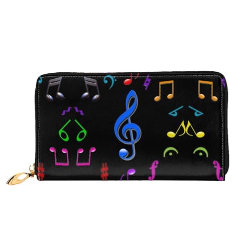 WYYDPPLK Lila Schmetterling Print Deluxe Leder lange Clutch Geldbörse - Volldruck, doppelseitig, langlebig mit überlegener Speicherkapazität, Musik, Einheitsgröße von WYYDPPLK