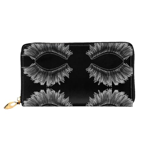 WYYDPPLK Lila Schmetterling Print Deluxe Leder lange Clutch Geldbörse - Volldruck, doppelseitig, langlebig mit überlegener Speicherkapazität, Wimpern, Einheitsgröße von WYYDPPLK