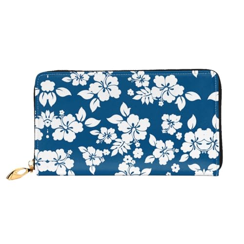 WYYDPPLK Llama in A Scarf Print Deluxe Leder Lange Clutch Wallet - Volldruck, doppelseitig, langlebig mit überlegener Speicherkapazität, Hawaii Blume, Einheitsgröße von WYYDPPLK