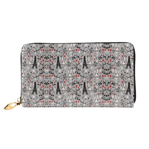 WYYDPPLK Luxuriöse Clutch aus Leder mit schottischem Druck, lang, durchgehend, doppelseitig, langlebig mit überlegener Speicherkapazität, French Fashion Model Frettchen, Einheitsgröße von WYYDPPLK