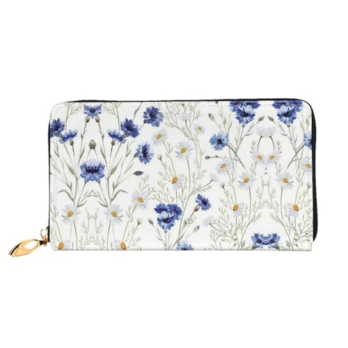 WYYDPPLK Naughty Pig Print Deluxe Leder Lange Clutch Geldbörse - Volldruck, doppelseitig, langlebig mit überlegener Speicherkapazität, Handgezeichnete Blume., Einheitsgröße von WYYDPPLK