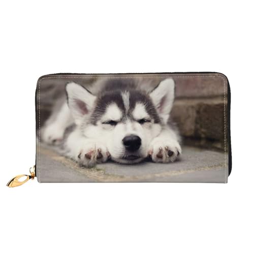 WYYDPPLK Naughty Pig Print Deluxe Leder Lange Clutch Geldbörse - Volldruck, doppelseitig, langlebig mit überlegener Speicherkapazität, Husky-Hund, Einheitsgröße von WYYDPPLK