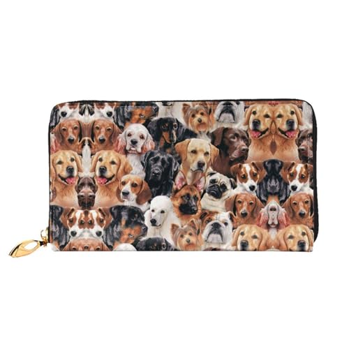 WYYDPPLK Naughty Pig Print Deluxe Leder Lange Clutch Geldbörse - Volldruck, doppelseitig, langlebig mit überlegener Speicherkapazität, Viele Hunde, Einheitsgröße von WYYDPPLK