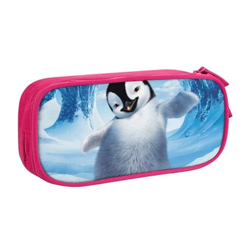 WYYDPPLK Niedliche Pinguine, die Bilder machen, Federmäppchen mit Volldruck-Design, strapazierfähiges Oxford-Tuch-Federmäppchen für Schule, Büro und Reisen, Aufbewahrungstasche mit mehreren Taschen von WYYDPPLK