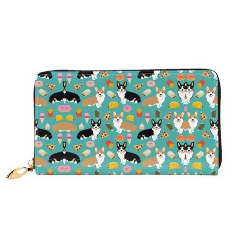 WYYDPPLK Niedlicher Hundeknochennapf mit Pfotenabdruck, Deluxe-Leder, lange Clutch-Geldbörse – Volldruck, doppelseitig, langlebig mit überlegener Speicherkapazität, Süße Hunde, Einheitsgröße von WYYDPPLK