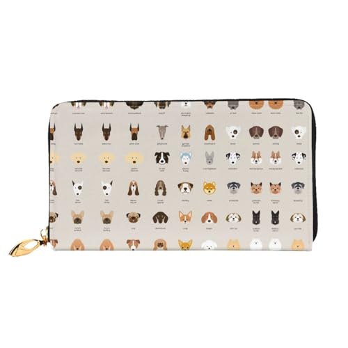 WYYDPPLK Old Elephant and Young Elephant Print Deluxe Leather Long Clutch Wallet - Full-Print, Double-Sided, Durable with Superior Storage Capacity, Hunderasse, Einheitsgröße von WYYDPPLK