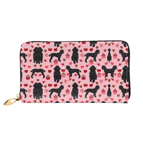 WYYDPPLK Postal Stationery Print Deluxe Leder lange Clutch Geldbörse – Volldruck, doppelseitig, langlebig mit überlegener Speicherkapazität, Rosa Pudel Hunde, Einheitsgröße von WYYDPPLK