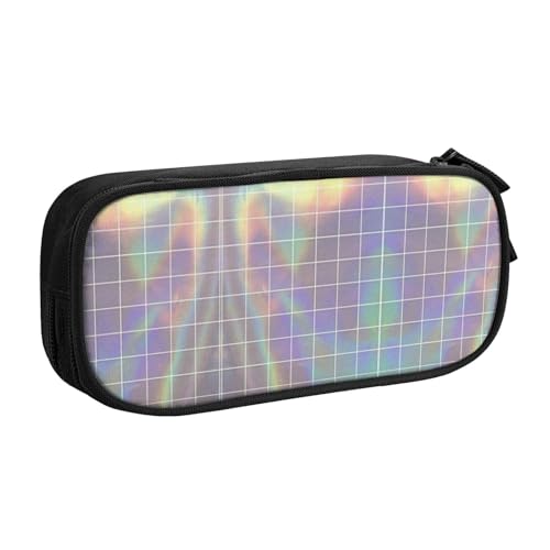 WYYDPPLK Reflektierendes quadratisches Federmäppchen mit Volldruck-Design, strapazierfähiges Oxford-Tuch, Federmäppchen für Schule, Büro und Reisen, Aufbewahrungstasche mit mehreren Fächern für Stifte von WYYDPPLK