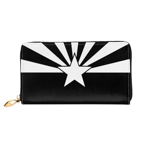 WYYDPPLK Schwarze Clutch mit Arizona-Flaggen-Druck, Deluxe-Leder, lang, durchgehend, doppelseitig, langlebig, mit überlegener Speicherkapazität von WYYDPPLK