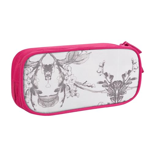 WYYDPPLK Stifteetui mit Blumenmuster, Volldruck-Design, strapazierfähiges Oxford-Tuch, Federmäppchen für Schule, Büro und Reisen, Aufbewahrungstasche mit mehreren Fächern für Stifte, Make-up und von WYYDPPLK