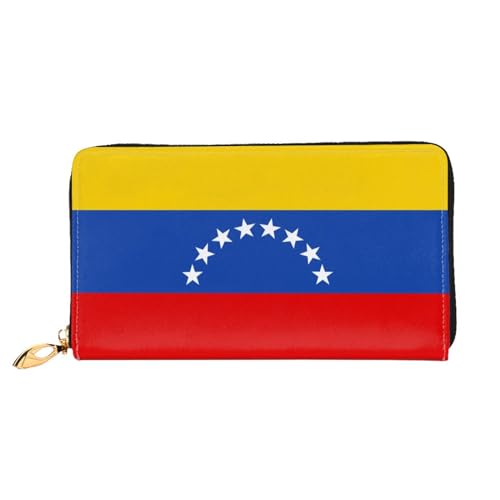 WYYDPPLK Supernatural Inspiration Print Deluxe Leder Lange Clutch Geldbörse - Volldruck, doppelseitig, langlebig mit überlegener Speicherkapazität, Flagge Venezuela, Einheitsgröße von WYYDPPLK