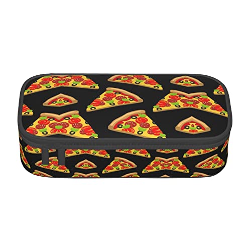 WYYDPPLK Tasty Pizza Print Hochkapazität geschichtetes Federmäppchen – vielseitig, langlebig und kompakt Oxford Stoff Schreibwarentasche mit mehreren von WYYDPPLK