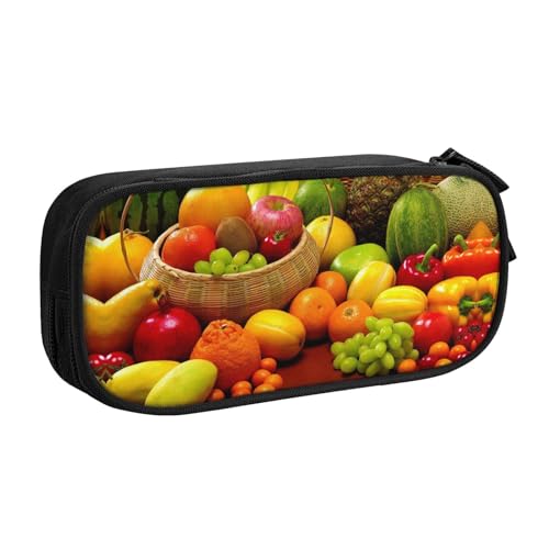 WYYDPPLK Variety Fresh Vegetables Fruits Pencase with Full-Print Design - Durable Oxford Cloth Pencil Case for School, Office & Travel - Multi Pocket Storage Bag for Pens, Makeup & Accessories von WYYDPPLK