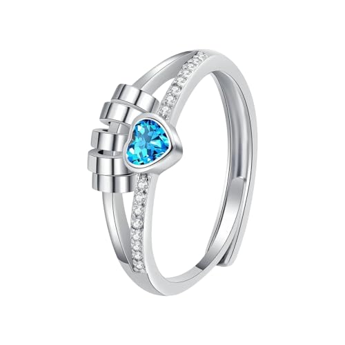 WZBHCZLJ Stabile Messing Ängstliche Ringe 14K Gold Plated Heart Designs Mit Kubikzirkonia Spinner Perle Tragbar Für Stressabbau von WZBHCZLJ