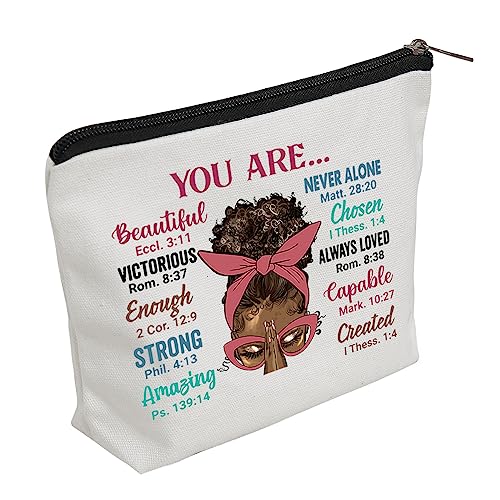 WZJHCL Black Gil God Say You Are Beautiful Make-up-Tasche, schwarzes Mädchen, Melanin, afroamerikanisches Survival-Set, schwarze Königin, Aufbewahrungstasche, Melanin-Geschenk, Schwarz du bist, von WZJHCL