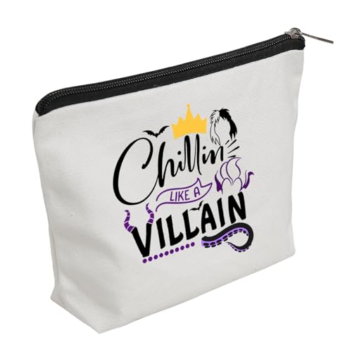 WZJHCL Bösewichte Make-up-Tasche Böse Frauen Kosmetiktasche Bad Prinzessinnen Aufbewahrungstasche Tasche Halloween Geschenk Chillin Like A Villain, Chillin wie Bösewicht, modisch von WZJHCL