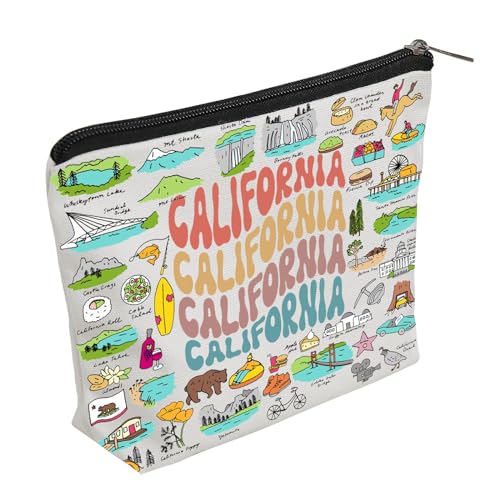 WZJHCL California Trip Travel Pouch Bag California Vacation Makeup Pouch Bag California Souvenir California Travel Storage Organizer Bag, California, modisch von WZJHCL