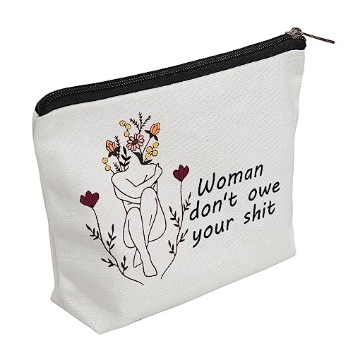 WZJHCL Feministische Unterstützung Make-up-Tasche Feminist Inspirierendes Geschenk Feminismus Kosmetik Kit Frau Power Survival Kit Frauen Don't Owe You Shit, Owe your shit, modisch von WZJHCL