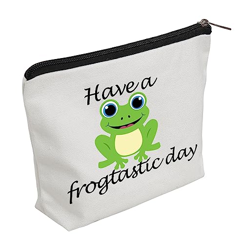 WZJHCL Frosch Reisetasche Have A Frogtastic Day Make-up-Tasche mit Reißverschluss Frosch Aufbewahrungstasche Organizer Tasche Frosch Dame Survival Kit Frosch Geschenk für Frauen, Frogtastic, modisch von WZJHCL
