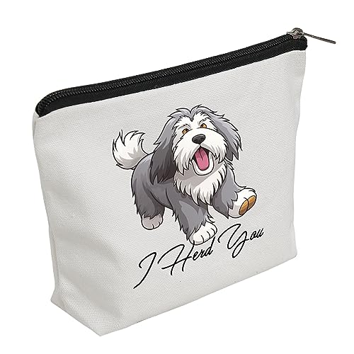 WZJHCL Old English Sheepdog Mama Make-up-Tasche Englischer Schäferhund Liebhaber Besitzer Geschenk Sheepie Mom Survival Kit Haustier Hundeliebhaber Geschenk I Herd You, I Herd You, modisch von WZJHCL