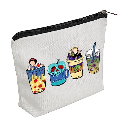 WZJHCL Prinzessin und Bösewicht Kaffeetasse Reise Aufbewahrungstasche Organizer Tasche Evil Queen Make-up Kosmetik Zubehör Tasche Gift Apfel Münzbörse, Weiße Tasse, modisch von WZJHCL