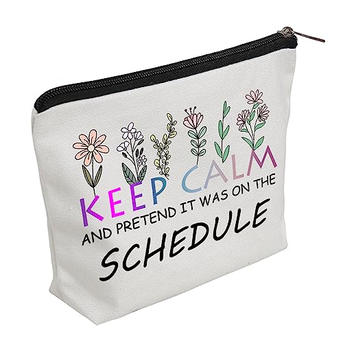 WZJHCL Sekretärin Make-up-Tasche Assistent Aufbewahrung Organizer Tasche Kollege Kollegen Geschenk Arbeit Frau Bestie Survival Kit Arbeitsleben Geschenk, Keep Calm Blume, modisch von WZJHCL